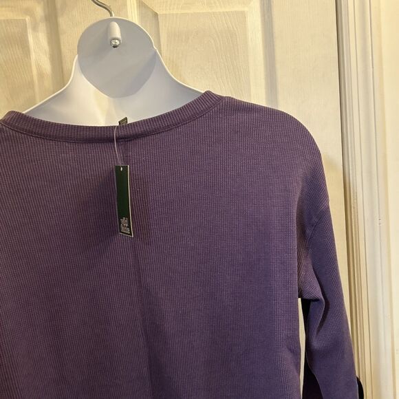 Wild Fable Women’s XL Purple Cropped Waffle Knit Thermal Long Sleeve Top NWT - Picture 15 of 16